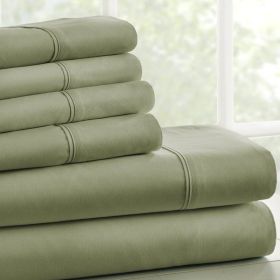 Sage Soft Wrinkle Resistant Microfiber/Polyester Sheet Set (size: King)