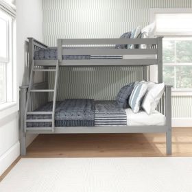 Modern Low Height Metal Bunk Bed (Color: Grey, size: twin over full)