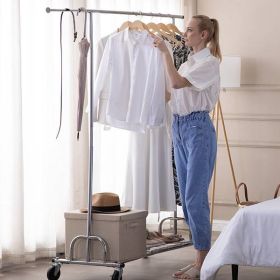 Heavy Duty Metal Clothing Garment Rack with Lockable Wheels (size: 450-lbs capacity)