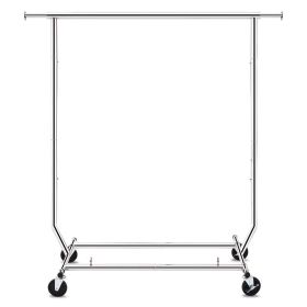 Heavy Duty Metal Clothing Garment Rack with Lockable Wheels (size: 250-lbs capacity)
