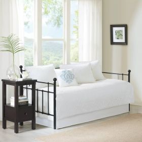 6-Piece Farmhouse Quilted Reversible Daybed Cover Set (Color: White)