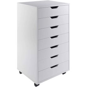Modern Scandinavian Style 7-Drawer Storage Cabinet Chest in White Finish (Color: White)