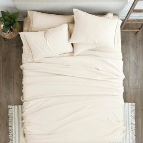 Soft Wrinkle Resistant Microfiber/Polyester Sheet Set (Color: ivory beige, size: Full)