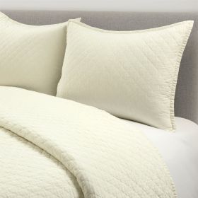 Lightweight Cotton Linen White Reversible 3-PC Quilt Set (Color: Ivory, size: king/california king)