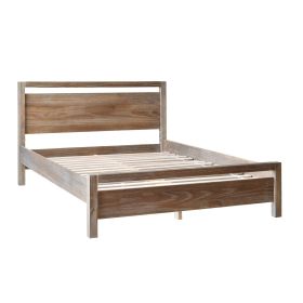 FarmHouse Rustic Traditional Platform Bed (Color: pine, size: King)