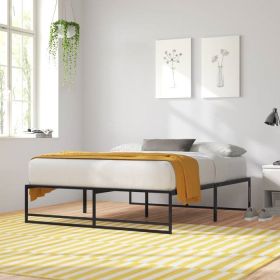 Black Metal Platform Bed Frame with Under-Bed Storage Space (size: King)