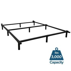 9-Leg Metal Bed Frame with Headboard Brackets 3,000 lbs. Max Weight Limit (size: King)