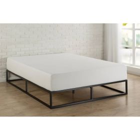 10-inch Low Profile Modern Metal Wood Slat Platform Bed Frame (size: King)