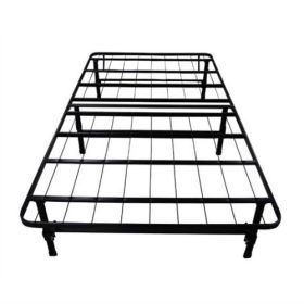 Black Metal Platform Bed Frame (size: King)