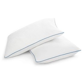 Set of 2 Memory Foam Pillow with Removable Machine Washable Cover (size: King)