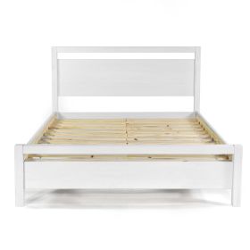 FarmHouse Rustic Traditional Platform Bed (Color: White, size: King)