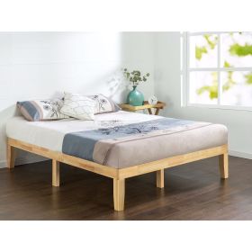 Solid Wood Platform Bed Frame in Natural Finish (size: King)