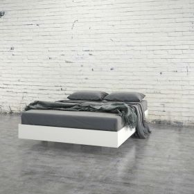 Modern Floating Style White Platform Bed Frame (size: Full)