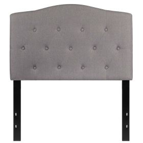 Twin size Fabric Upholstered Button Tufted Headboard (Color: LIGHT GREY)
