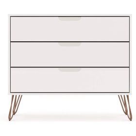 Modern Scandinavian Style Bedroom 3-Drawer Dresser (Color: White)