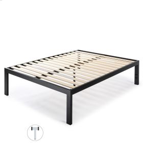 18-Inch Easy Assemble Metal Platform Bed Frame Wooden Slats (size: Full)