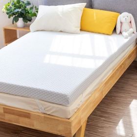 3-inch Memory Foam Mattress Topper with Removeable Baffle Box Cover (size: Full)