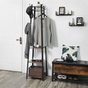 Modern Industrial Black Grey Entryway Coat Rack Shoe Bench (size: 3 shelves)
