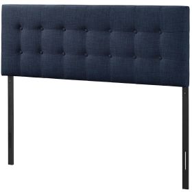 Fabric Upholstered Button-Tufted Headboard (Color: Navy, size: Full)