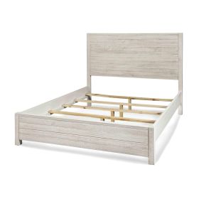 FarmHome Solid Pine Platform Bed in Queen Size (Color: off-white)
