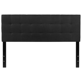 Modern Fabric Upholstered Panel Headboard (Color: Black, size: Queen)