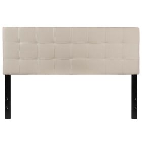 Modern Fabric Upholstered Panel Headboard (Color: beige taupe, size: Queen)