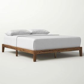 Queen Simple Modern Solid Wood Platform Bed Frame - 700 lb. Weight Capacity (size: Queen)