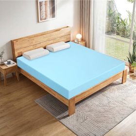 3-inch Thick Gel-Infused Air Foam Mattress Topper in Light Blue (size: Queen)