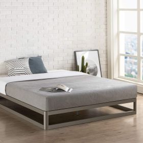 Modern Heavy Duty Low Profile Metal Platform Bed Frame (size: Queen)