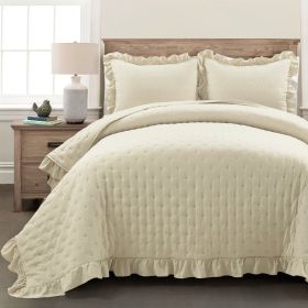 Lightweight Reversible Oversized 3 Piece Quilt Set (Color: Yellow, size: King)