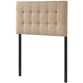 Modern Beige Fabric Tufted Upholstered Headboard (Color: beige tan taupe, size: Twin)