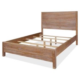 FarmHome Solid Pine Platform Bed in Queen Size (Color: rustic)