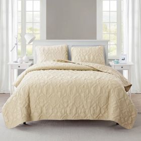 Coastal Beach Starfish Seashell Seahorse Quilt Set (Color: sand tan, size: King)