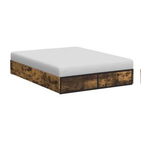 Metal Wood Platform Bed Frame with 4 Storage Drawers - 600 lbs Max Weight (size: Queen)