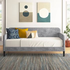 Modern Black Velvet Upholstered Daybed (Color: grey silver)