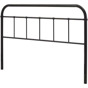 Vintage Metal Headboard with Round Corners (Color: dark brown, size: Full)