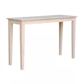 Unfinished Solid Wood Farmhouse Console Sofa Table (size: 4 ft)