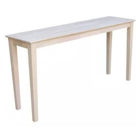 Unfinished Solid Wood Farmhouse Console Sofa Table (size: 5 ft)