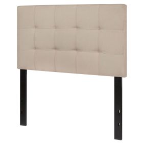 Modern Fabric Upholstered Panel Headboard (Color: beige taupe, size: Twin)