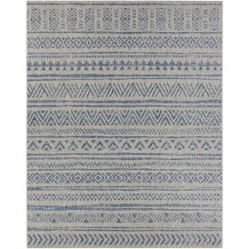 Chevron Coastal Boho Style Indoor Outdoor Area Rug (Color: blue grey, size: 2-ft x 3-ft)
