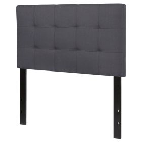 Modern Fabric Upholstered Panel Headboard (Color: Dark Grey, size: Twin)