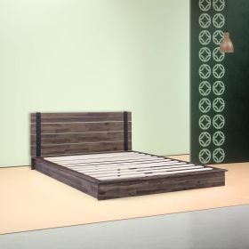 Farmhouse Wood Industrial Low Profile Platform Bed Frame (size: Twin)