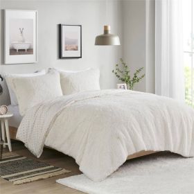 Grey Reversible Soft Sherpa Faux Fur Comforter Set (Color: Ivory, size: twin/twin xl)