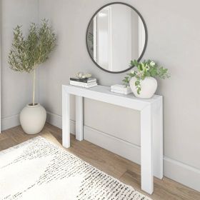 Solid Wooden Modern Accent Console Table / Sofa Table Wood Finish (Color: White)