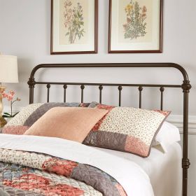 Twin size Farmhouse Headboard in Rustic Bronze Metal Finish (Color: bronze)