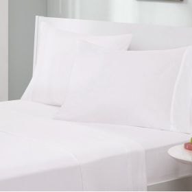 4-Piece Cotton Blend Jersey Sheet Set in White (size: Twin)
