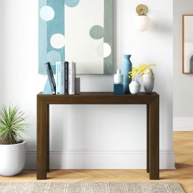 Solid Wooden Modern Accent Console Table / Sofa Table Wood Finish (Color: dark brown walnut)