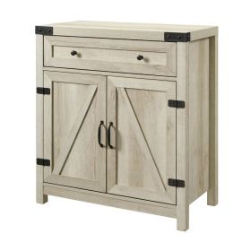Rustic Farmhouse Barn Door Accent Storage Cabinet (Color: white oak)