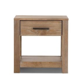 Farmhouse Traditional Wood 1-Drawer Nightstand Bedside Table (Color: rustic pine)
