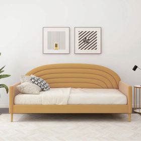Mid-Century Modern Upholstered Daybed (Color: yellow velvet, size: Twin)